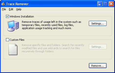 Trace Remover Screenshot